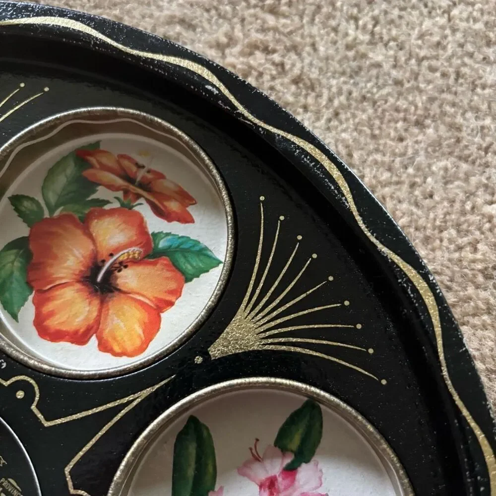 Vintage Cape Cod Mid Century Souvenir Round Metal Bar Drink Tray